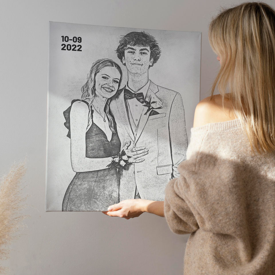 Custom Canvas Prints Pencil Style | Personalized Gifts For Him Personalized Gifts For U