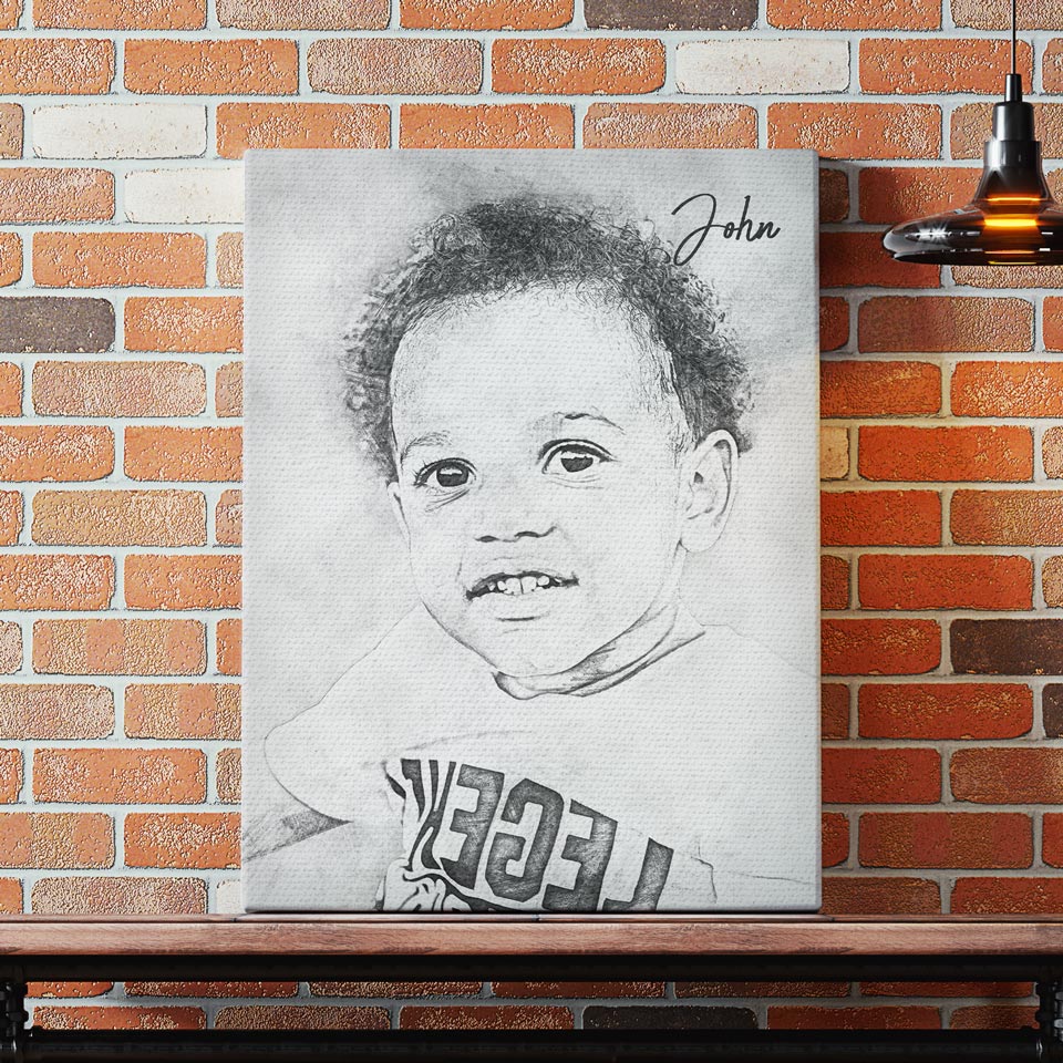 Custom Canvas Prints Pencil Style | Personalized Gifts for kids Personalized Gifts For U